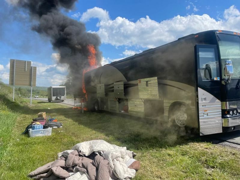 tour bus fire