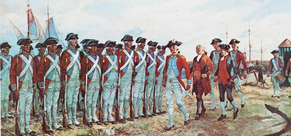 John Adams reviews Jones Irish Marines 13 May 1779 by Charles H Waterhouse