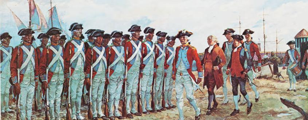 John Adams reviews Jones Irish Marines 13 May 1779 by Charles H Waterhouse