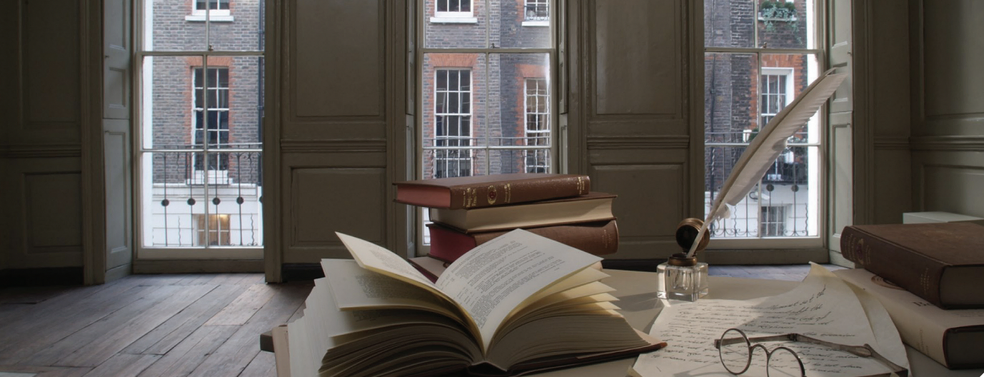 Open book on table