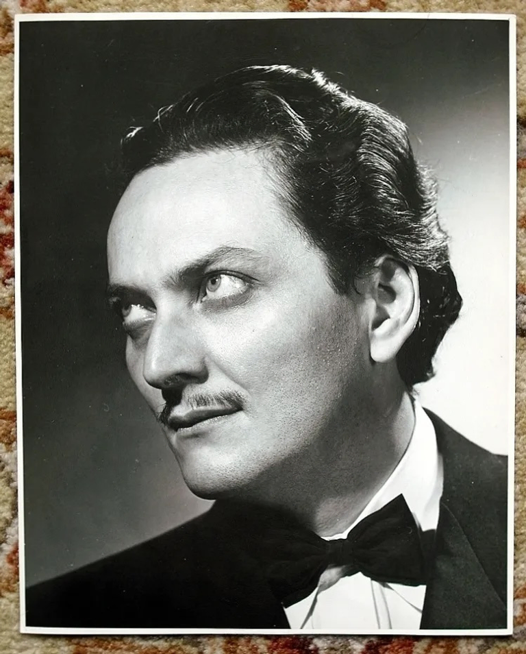 A black and white photograph of Manly P. Hall in the 1930s