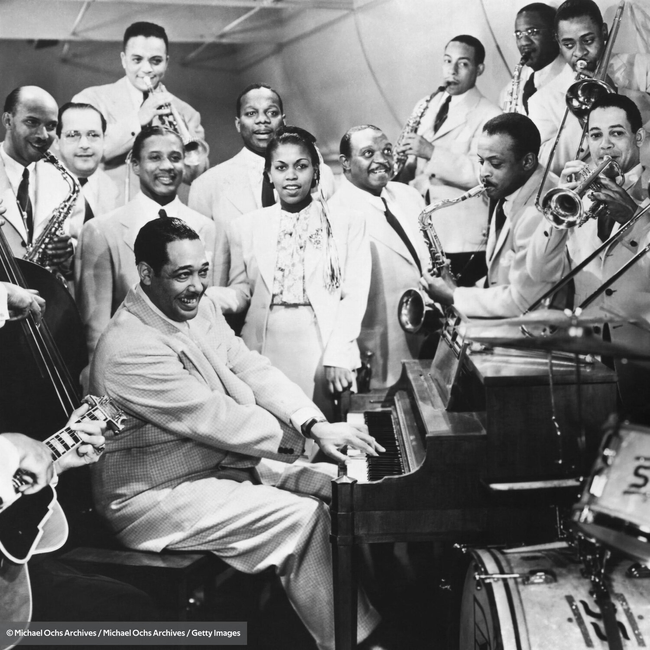 Freemason Duke Ellington and his orchestra playing Jazz music