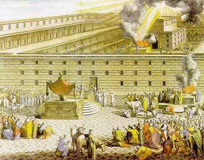 A photo depicting the first temple, the Temple of Solomon, before it had been destroyed.