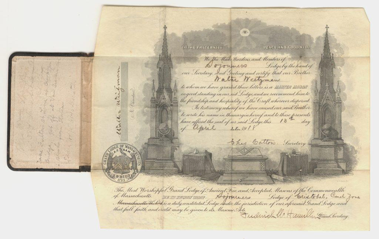 An old document with writing and drawings of two monuments