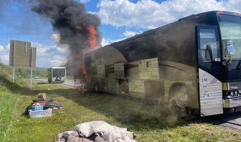 tour bus fire