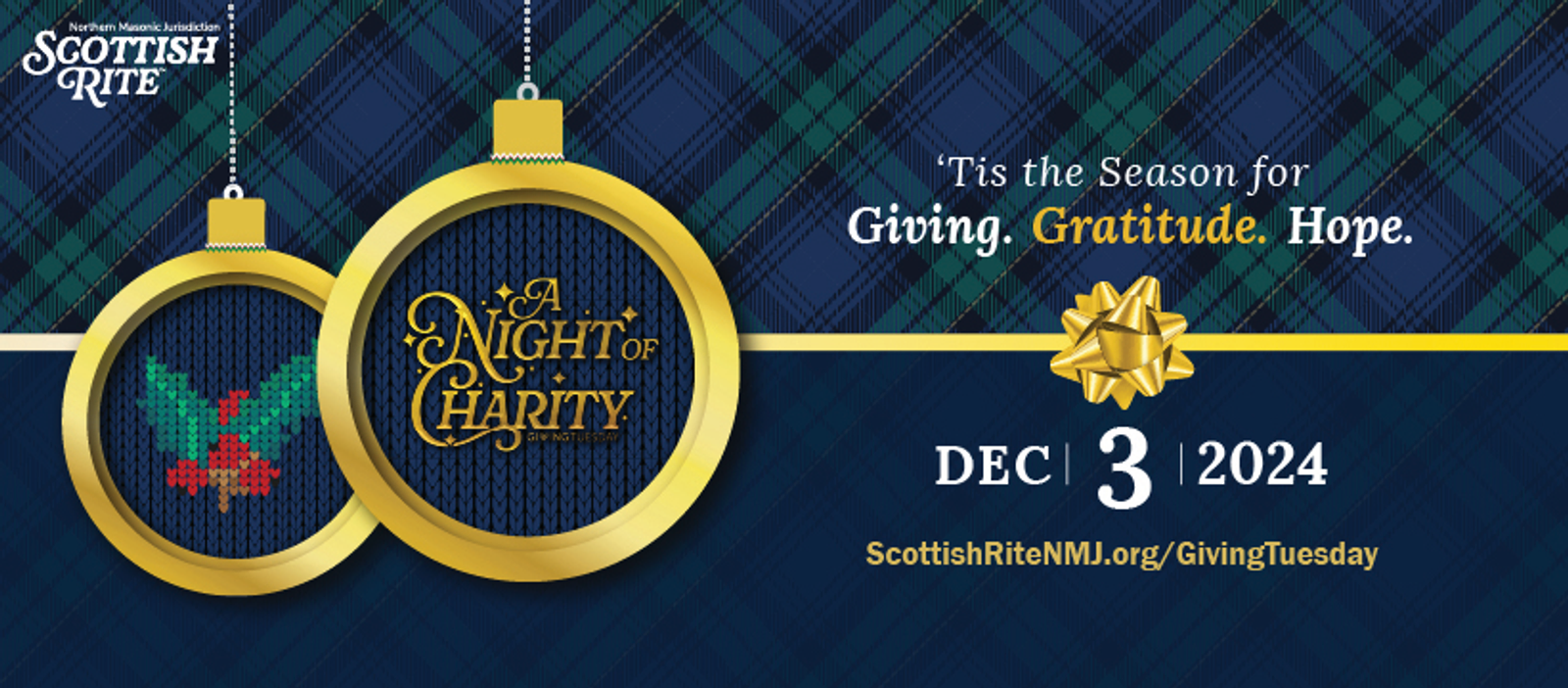 two ornaments a night of charity cover image for Scottish Rite, NMJ