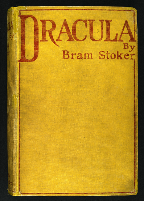 First edition cover of Dracula in yellow binding