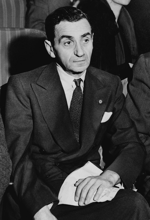 Irving Berlin watching auditions on stage of the St. James Theatre