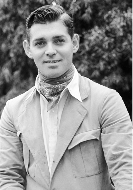 A black and white photo of a young Clark Gable before he became a Freemason
