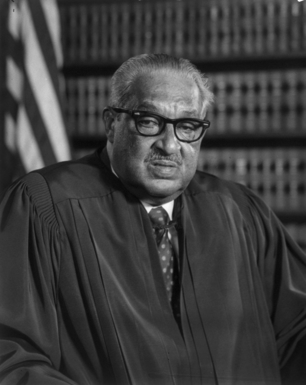 United States Supreme Court Justice Thurgood Marshall in his robes, 1976