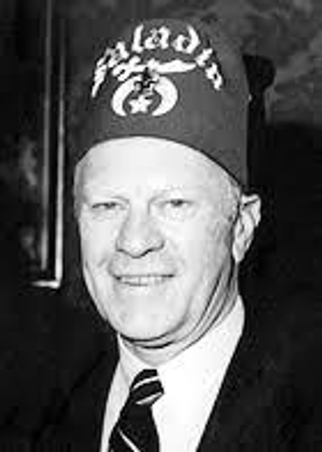 President Gerald Ford, a Freemason, wearing a Shriner’s International fez.