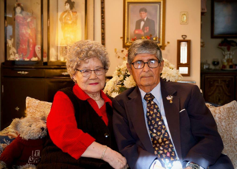 Frank and his wife, Terry - married for 62 years.