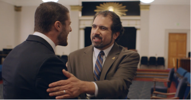 Two Freemasons shaking hands