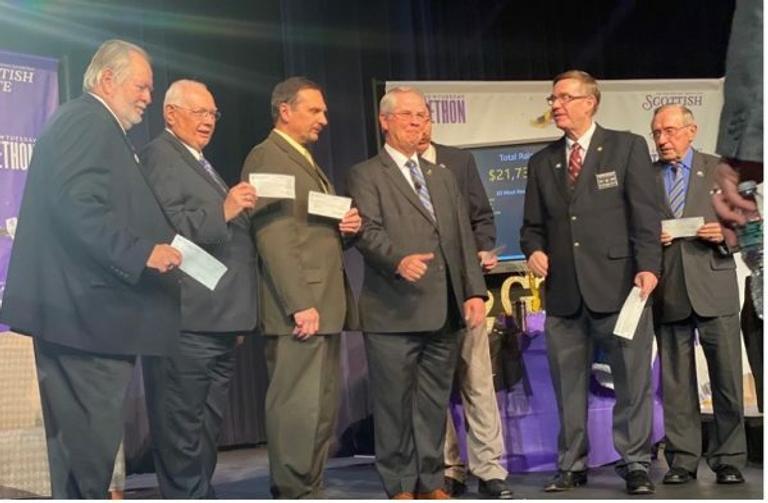 Scottish Rite Freemasons gathered at a charity event