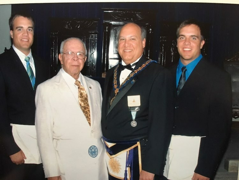 Bro. Policastro raising his twin sons in Ocean Lodge #89