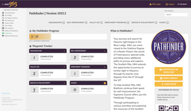Pathfinder page in the Member Center