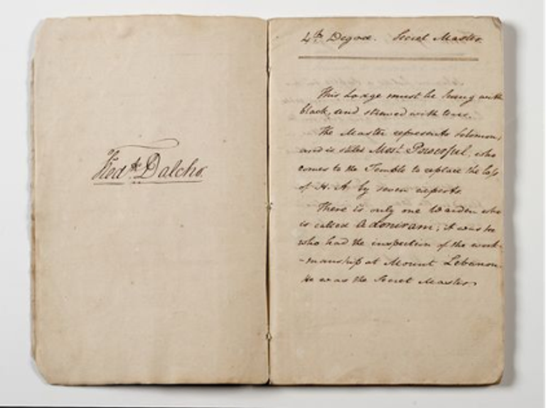 An early written version of the Lodge of Perfection’s 4th degree by Frederick Dalcho.