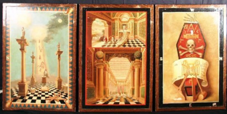 Masonic tracing boards used for teaching the different degrees (Provincial Grand Lodge of Middlesex)