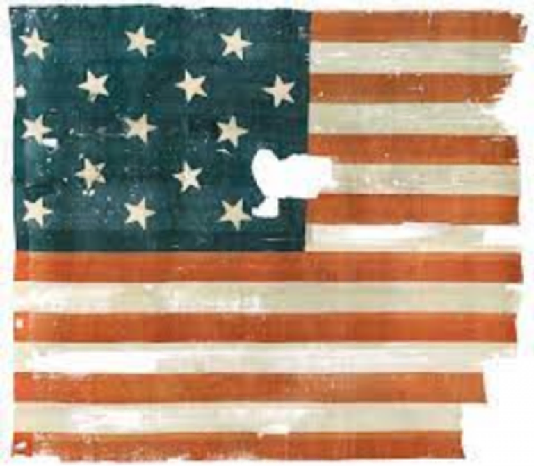 The remnants of another 15-star American flag with unique star arrangement. Courtesy of Air & Space Magazine.