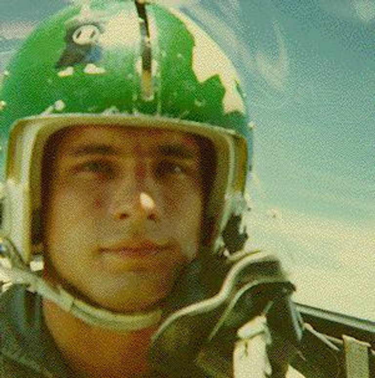 A self-taken photo of a Vietnam War fighter pilot