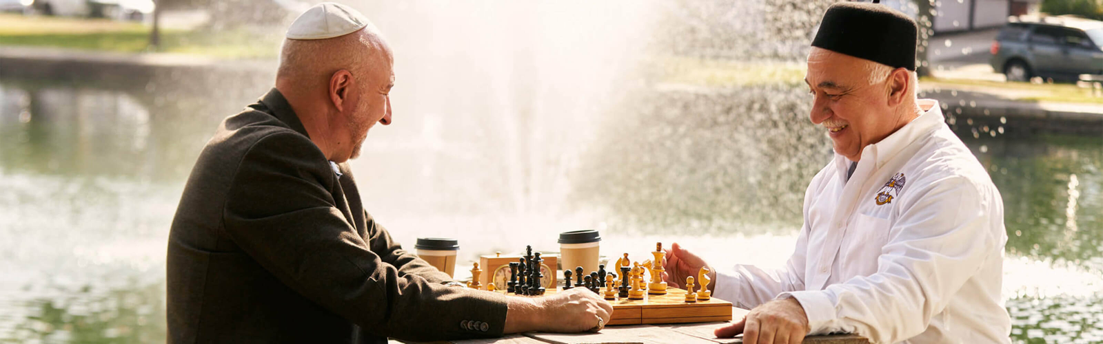 two masons playing chess