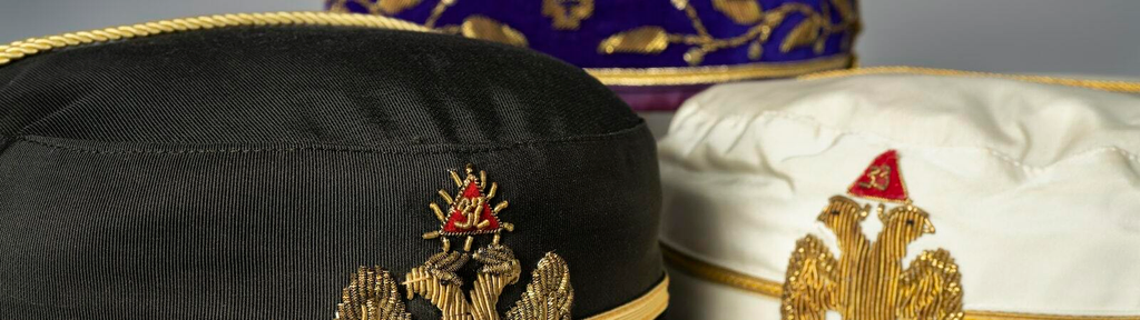 Three hats Scottish Rite Masons may wear in their meetings.